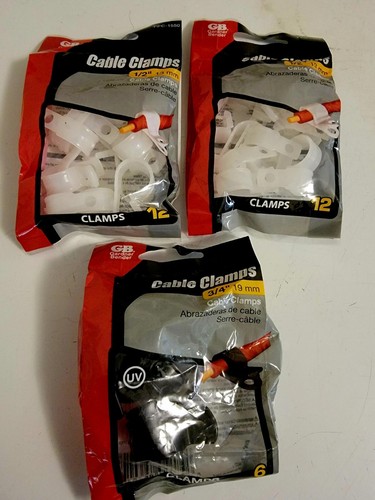 Three Packs Gardner Bender Plastic Cable Clamps 24 1/2" & 6 3/4" Coax Copper - Picture 2 of 2