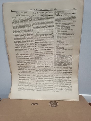 The Country Gentleman January 3, 1861 Civil War Era Magazine Complete Loose - Picture 4 of 6