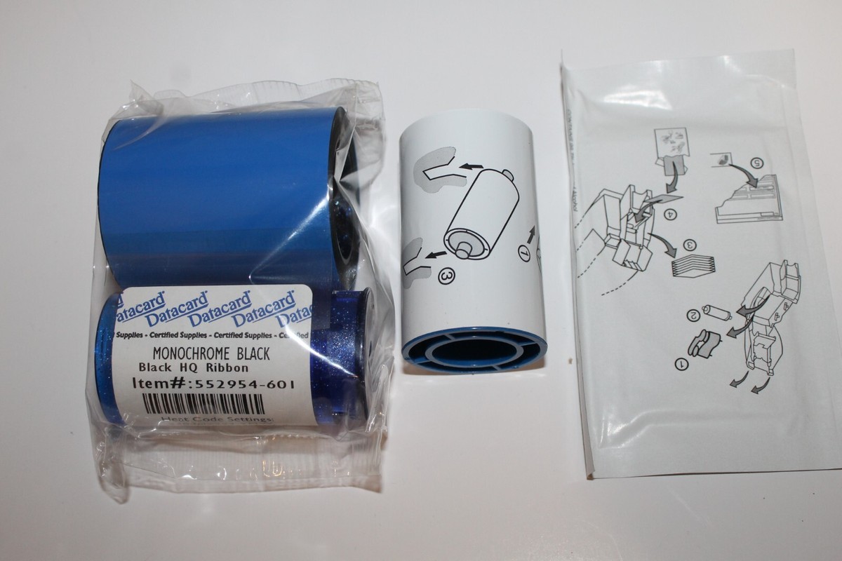 Datacard Monochrome Ribbon Kit 552594-601 Black 1500 Prints Print
