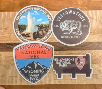 Set Of Four 3'' Yellowstone Sticker Decal 
