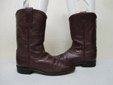 JUSTIN Burgundy Leather Roper Cowboy Boots Womens Size 6.5 B Style L3068