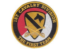 1st Cavalry Division 5" Embroidered Patch - Wax Backing, Merrowed The First Team
