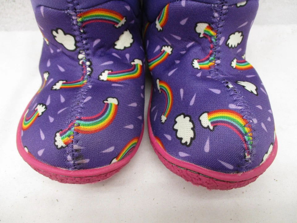 Botas de inverno BABY BOGS roxo arco-íris infantil tamanho 8 - Imagem 3 de 4