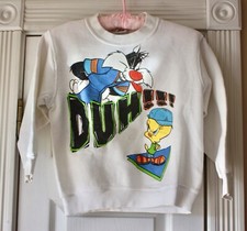 Vintage Children  s Looney Tunes Tweety Bird And Sylvester Sweatshirt Duh