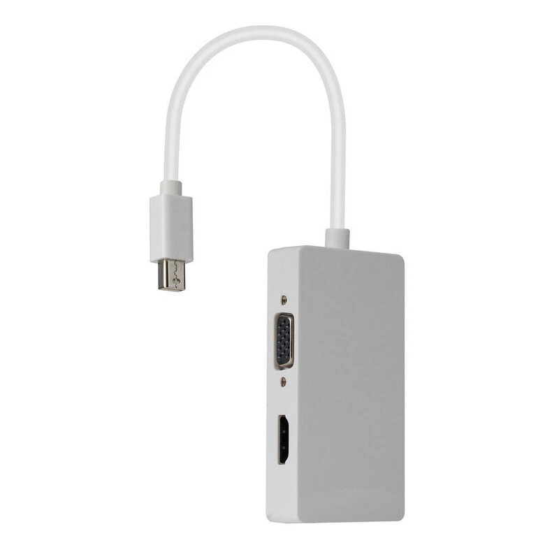 Mini Displayport Thunderbolt to DVI HDMI VGA Female Adapter Combo Cable - Image 4 of 4