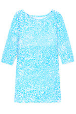 Women's Dress - Sky Blue Printed Dress - T-shirt Dress - Medium - Jersey Cotton