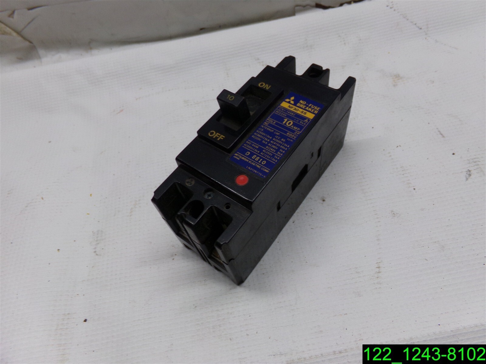 Mitsubishi No-Fuse Circuit Breaker 10 AMP, 2 Pole NF30-SS - USED