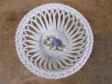 HEREND Reticulated Open Weave Utility Dish, VBO Flower Pattern-Local Estate Item