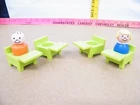 Vintage Fisher Price Little People Sesame Street School Desks & Wooden Figures