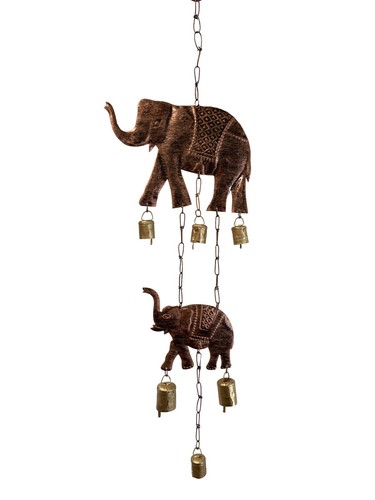 HANGING INDIAN ELEPHANT CHIME DECORATION BELL Wind Chime MOBILE BOHO DECOR 75 cm - Picture 6 of 6
