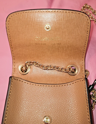 Telefono Calvin Klein Hailey tracolla cognac marrone marrone nuovo con etichette prezzo al pubblico $98 - Foto 6 di 6