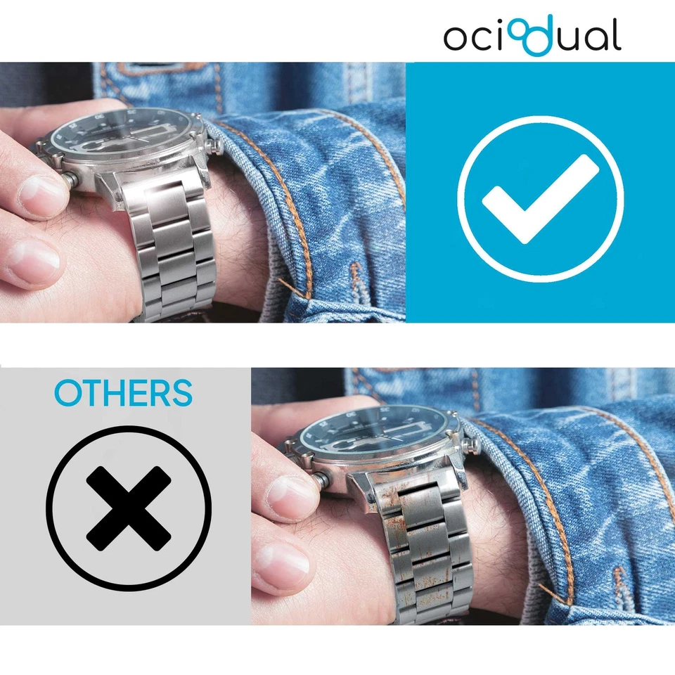 Bracelet en métal pour montre universelle 24mm, Couleur Argent - Photo 2/4