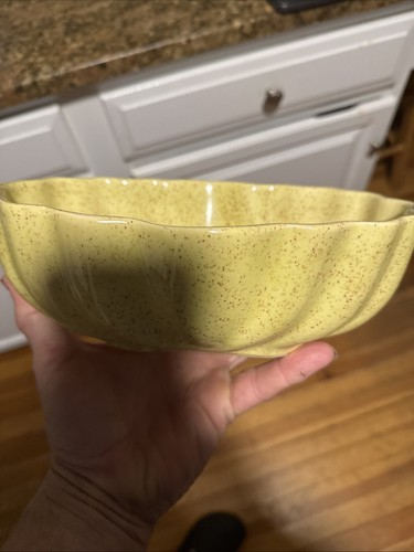 Vintage Cookson Pottery # 603 Mid Century Modern Yellow Speckled Planter - Picture 3 of 9