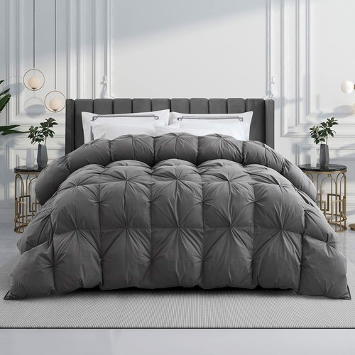 Luxurious All Season Goose Down Comforter King Size Duvet Insert 100% Cotton - Picture 7 of 19