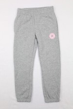 Converse Girls Fleece Logo Joggers Comfortable Gray Heather Sz S 8/10