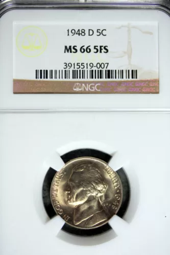 1948 - D NGC MS66 5FS JEFFERSON NICKEL!!  #B24015