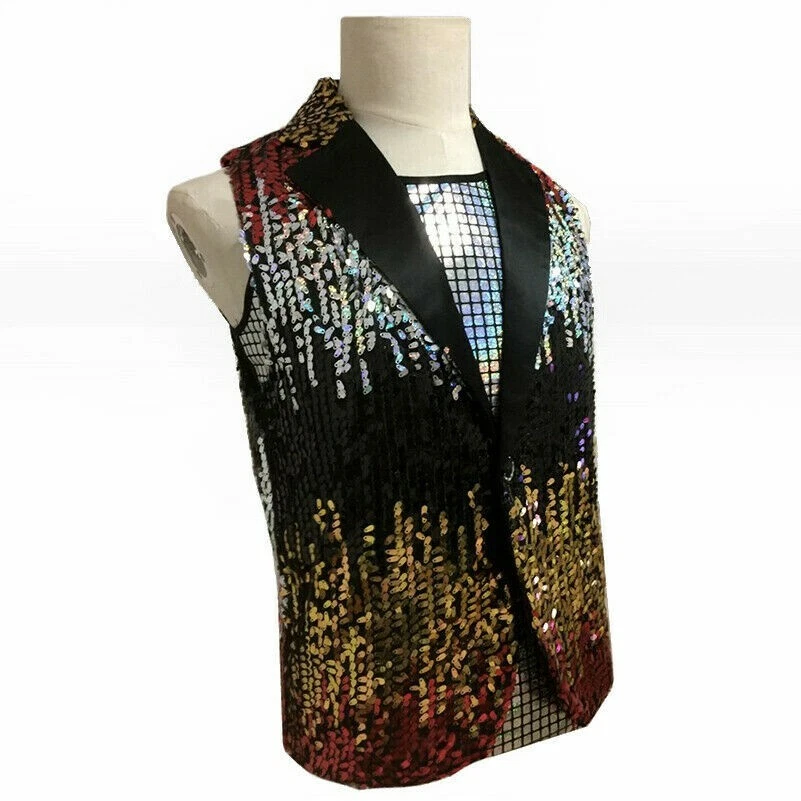 Mens top sequin waistcoat