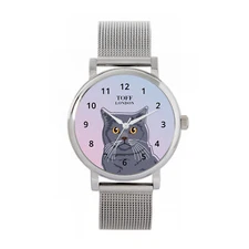 Toff London TLWS-31869 Ladies Blue British Shorthair Cat Head Watch