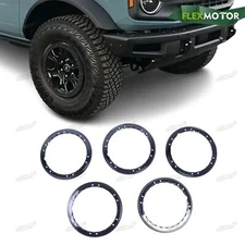 5pcs Black Bead Lock Wheel Trim Ring Kit For 2021-2025 Ford Bronco