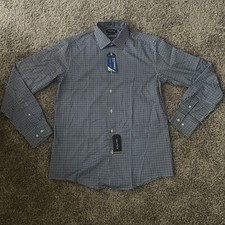 Nautica Button Down Shirt Men's Medium Slim Fit Performance Wrinkle Resistant