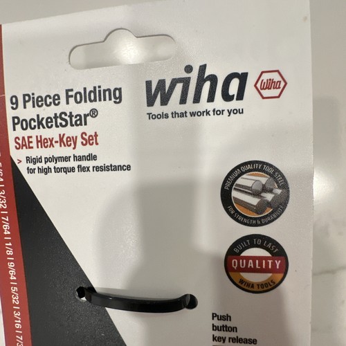 Wiha Hex Key Set 9 Piece Folding Pocketstar SAE Allen Key No. 35197 New - Picture 17 of 18