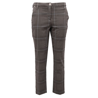 6449AB pantalone donna JACOB COHEN grey/light blue checked trouser woman