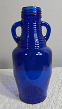 Cobalt Blue Ribbed Two Handled Bottle 7 Great...