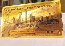 New Special Edition 1/1000th Troy Ounce .9999 Gold Dallas Fort Worth Goldback