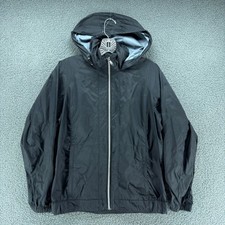 Columbia Access Point Jacket Womens S Black Windbreaker Hooded Rain Coat XL3156