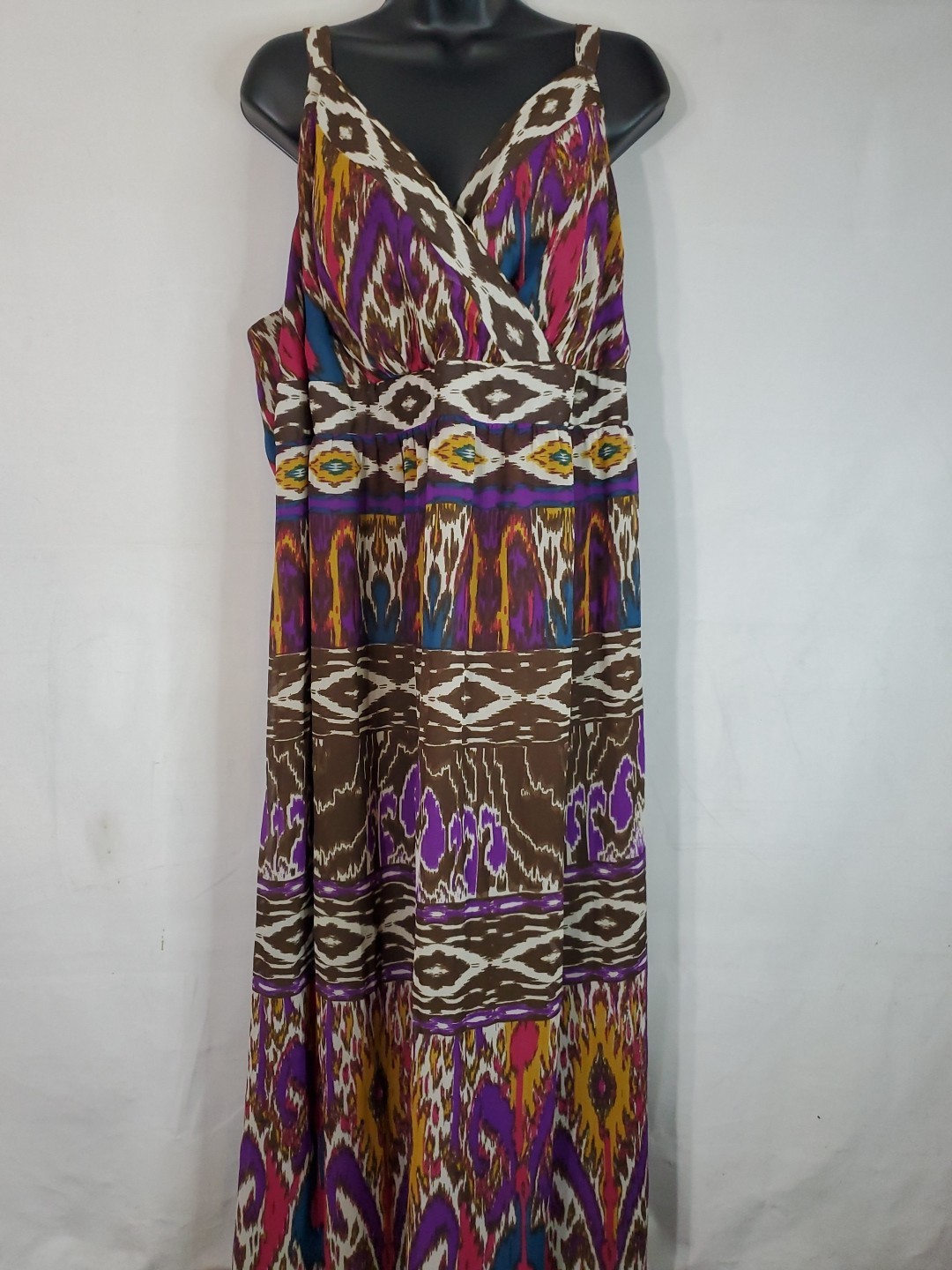 Lane Bryant Dress Women's Size 24 Maxi Multicolor Tribal Aztec print Sleveless