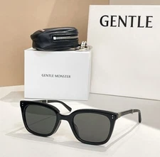 Gentle Monster Sunglasses LOLANG Pocket Series Foldable Black Frame with Y2K Pou