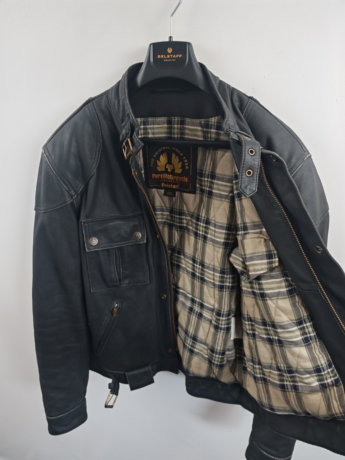 Belstaff Olivers Mount Black Leather Motorcycle Jacket Mens XXL Pure Moto Armour image 6