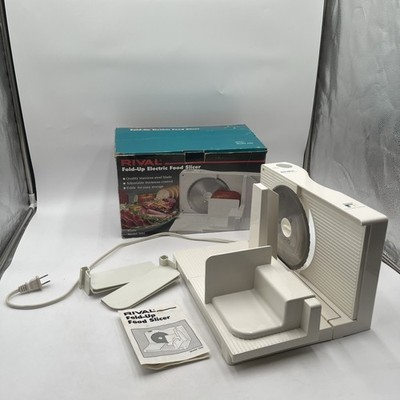 Vintage Rival Fold Up Electric Food  Slicer Model 1042 White, Deli, meat, cheese