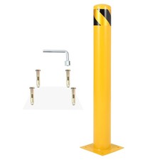 Safety Bollard Post 36 in Height Steel Safety Bollard with 4 Anchor Bolts 1 Pack