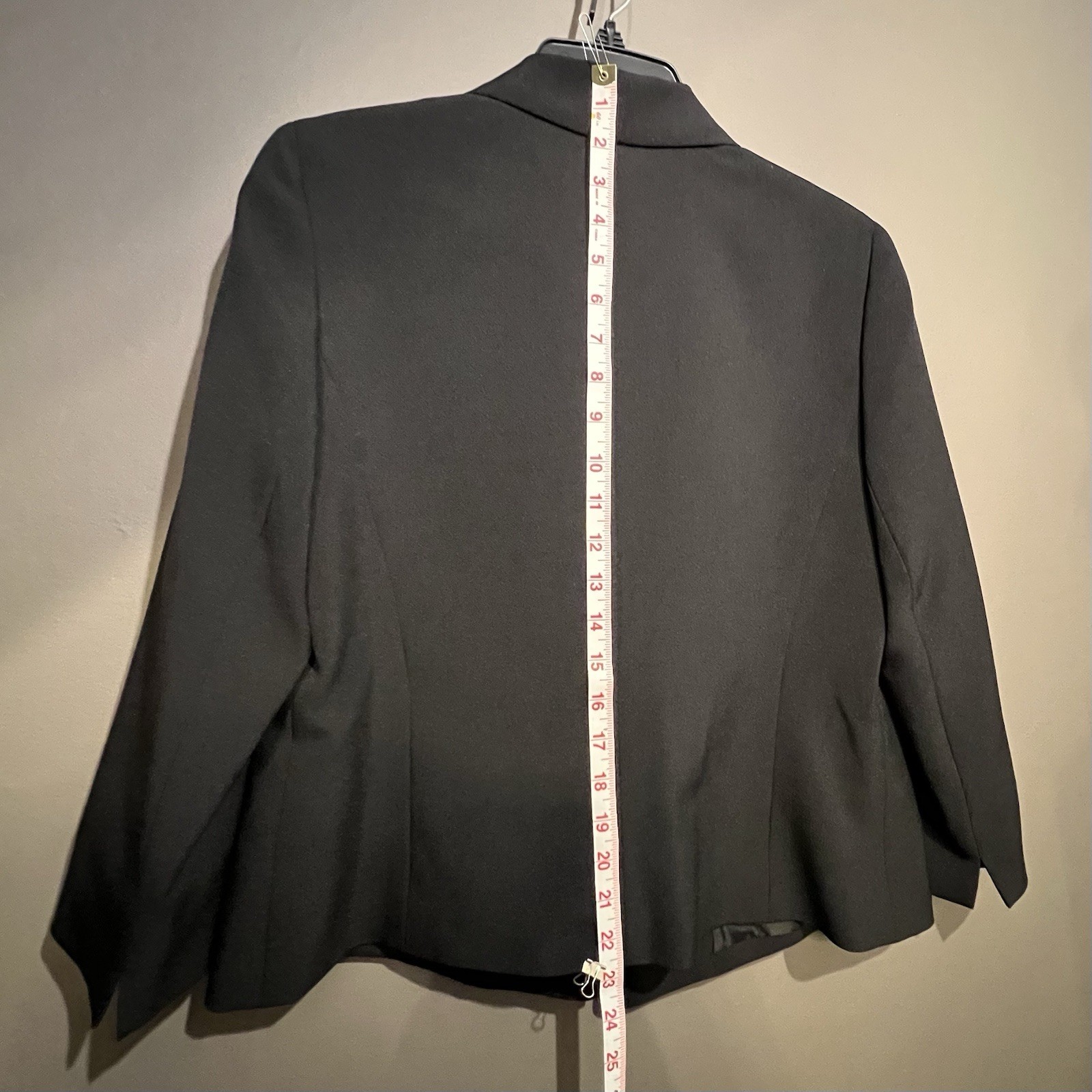 Kasper Solid Black Collared 3/4 Sleeve Short Open… - image 4