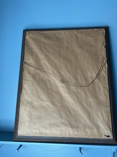 Large Vintage Framed Embroidery Of Violin And Sheet Music 26” By 32” - Picture 8 of 21