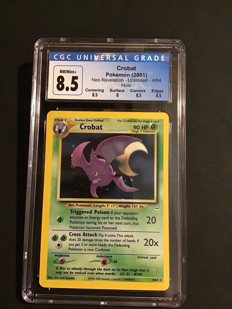 CGC 8.5 Blue Label Crobat 2001 Neo Revelation 4/64 Holo Pokemon