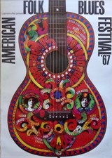 AMERICAN FOLK AND BLUES 1967 German A0 (33x47) concert poster GUNTHER KIESER