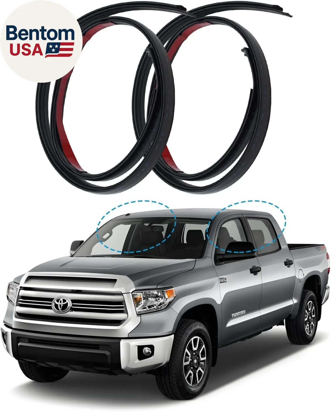 Roof Molding Drip Weatherstrip (2 Pcs) Compatible with Toyota Tundra Crew Cab 20