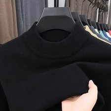 Men's Cashmere Sweater Mock Neck Sweaters Knit Pullover for Male Men Knitwear.