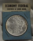 1889 US Morgan Silver Dollar $1  Unc Advertising Holder
