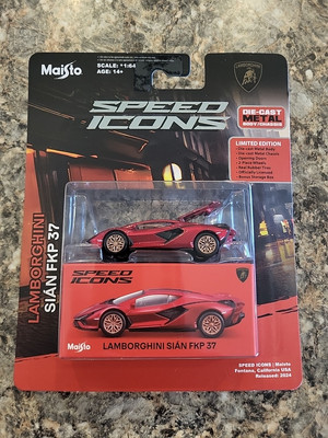 MAISTO SPEED ICONS LAMBORGHINI SIAN FKP 37 RED SPEED ICONS 1/64 NEW ON CARD