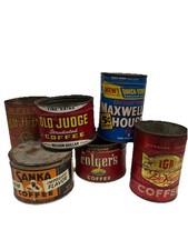 Lot of Vintage Coffee Tins Sanka, Maxwell Hou...