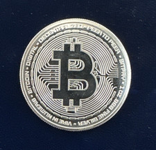 Bitcoin 1 oz .999 Fine Silver Round BU Crypto Commemorative BlockChain IN STOCK 83.75 per troy oz