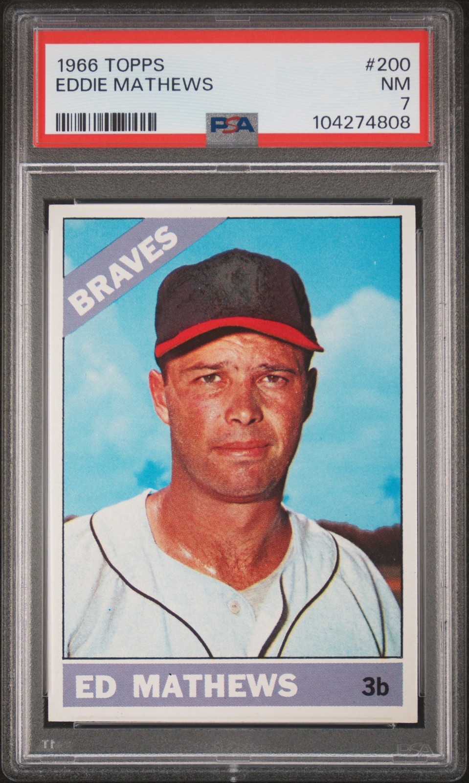 1966 TOPPS #200 EDDIE MATHEWS PSA 7