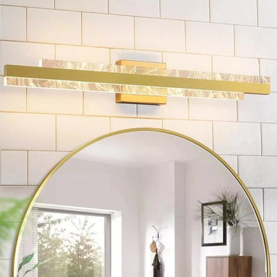 Modern 32-Inch Brushed Gold LED Vanity Light   28W Dimmable 3000K Warm White