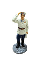 Statuina soldatino vintage in metallo - dipinta a mano stile seconda guerra mondiale da collezione