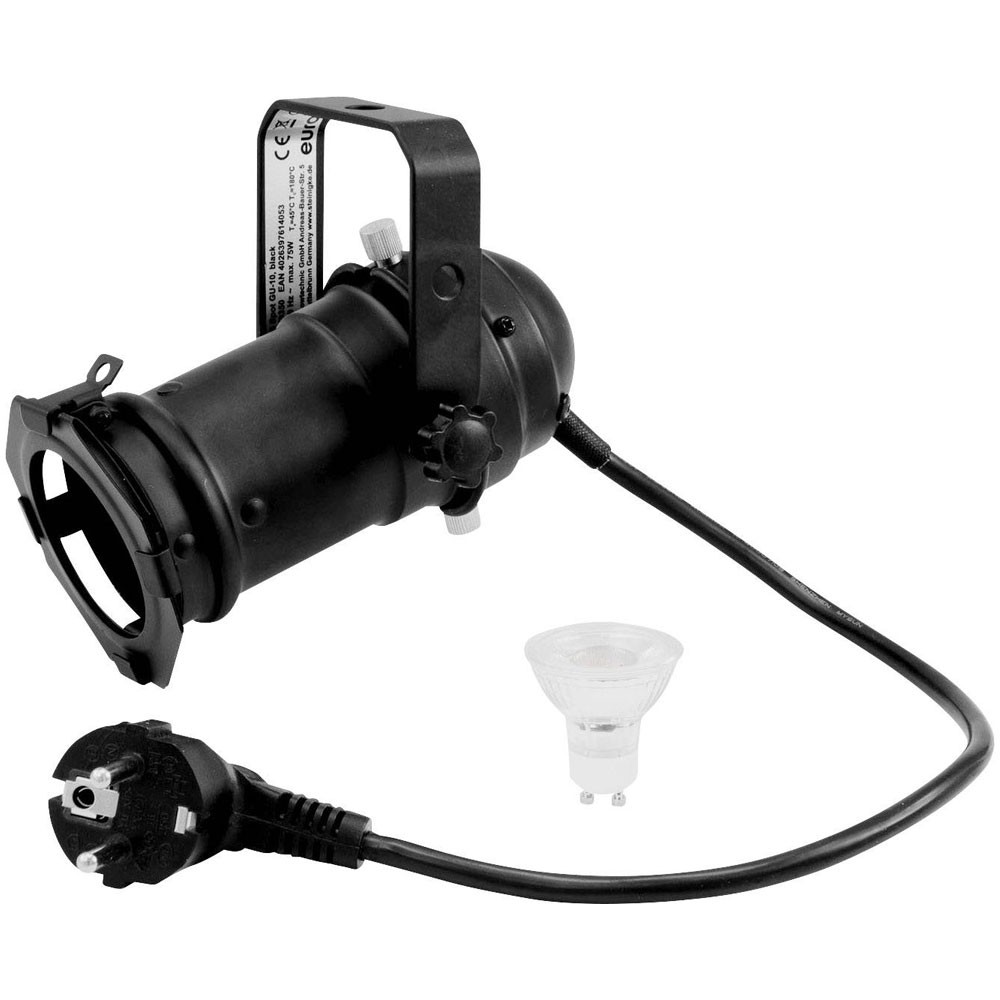 Eurolite LED PAR Stage Spotlight 7W 3000K GU10 Black