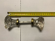 Ancienne Poignée de Porte en Verre , Taille Diamant 