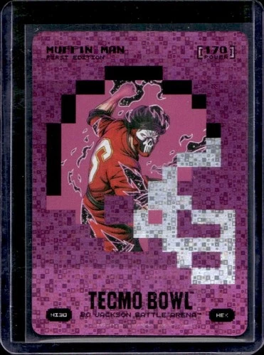 2026 Battle Arena Tecmo Bowl Muffin Man 1st Helmet Icon Battlefoil SSP #HI30